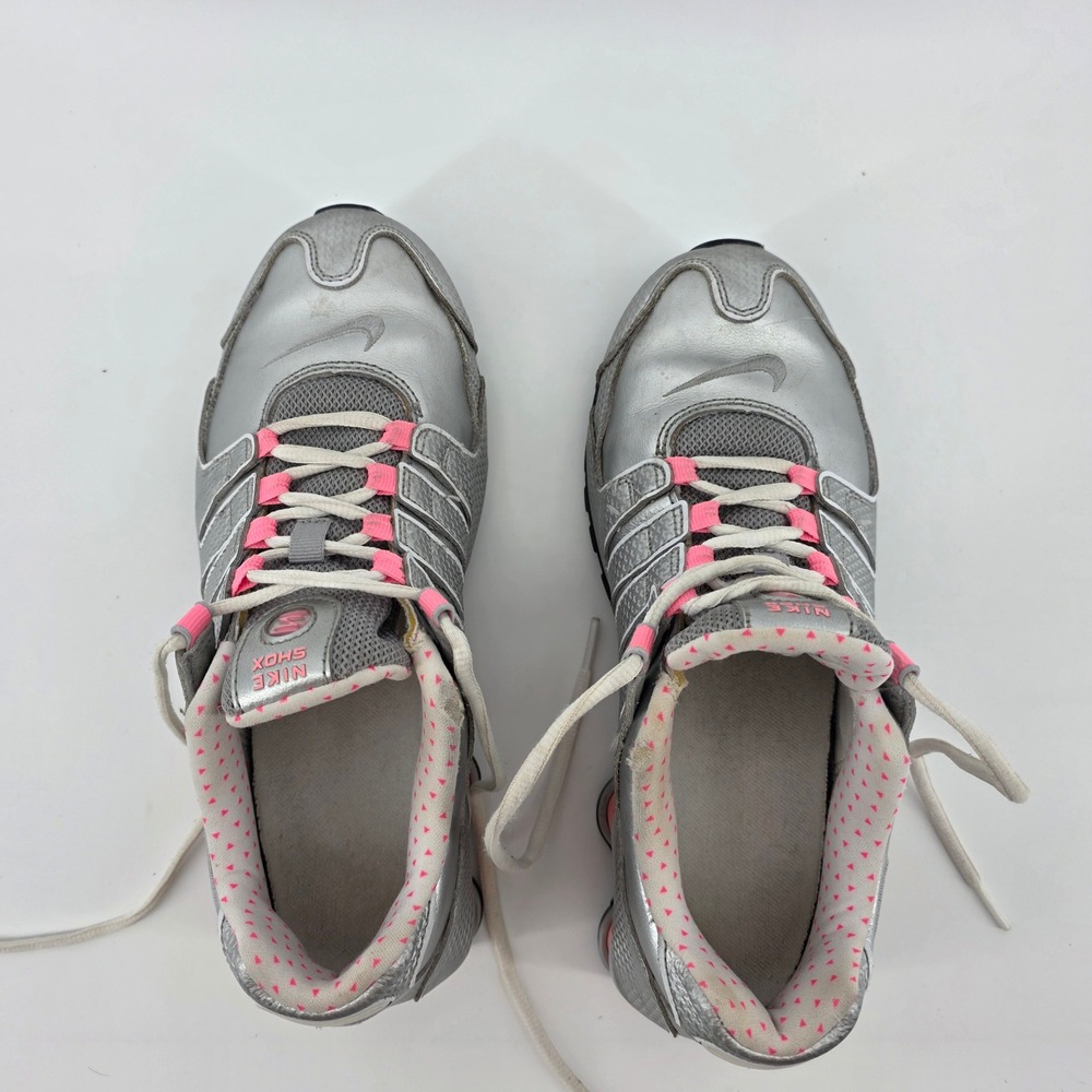 Nike Women's Silver and Pink Shox Athletic Sneakers - Picture 5 of 8